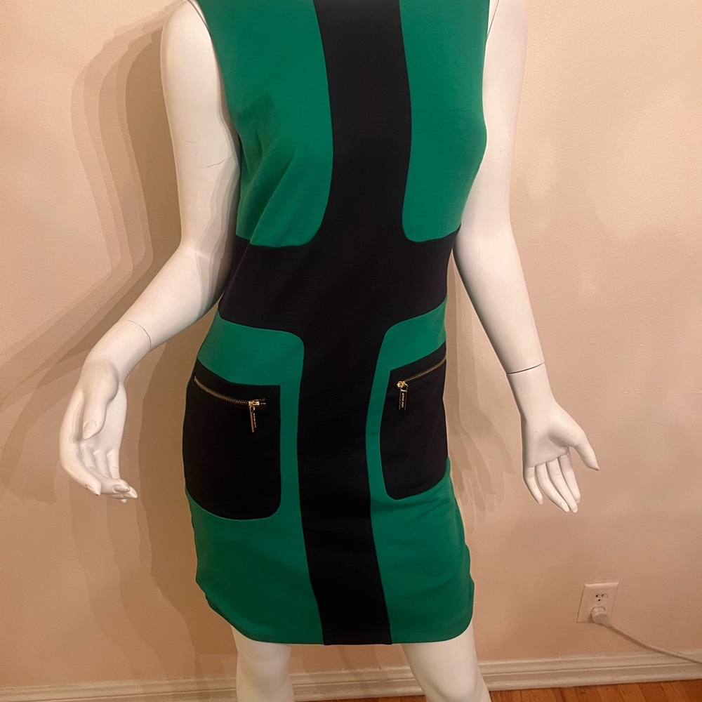 Michael Kors Green and Black Mini Dress